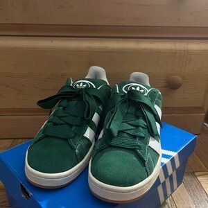 Adidas Green and White Sneakers